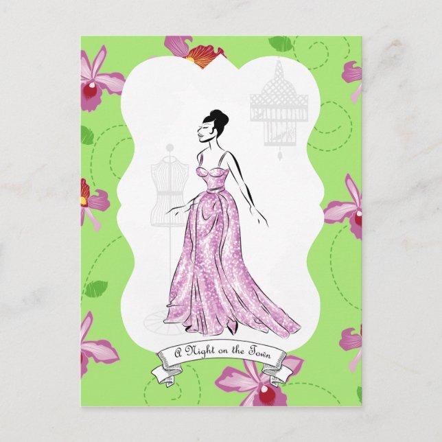 Fois à Paris Mode Illustration Vykort (Framsida)