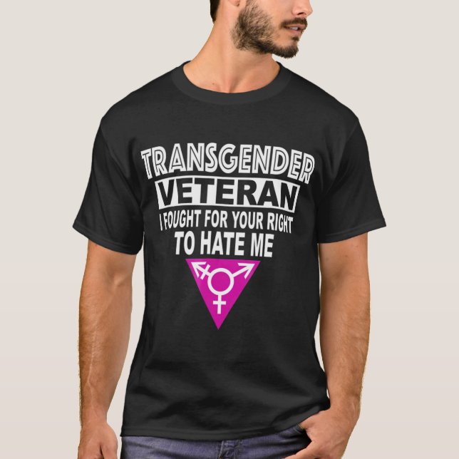 Fokad Höger Hate Transgender LGBT Veteran Militar T Shirt (Framsida)