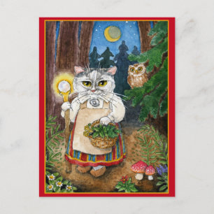 Fokerkort för Cute-häxkatt Vykort