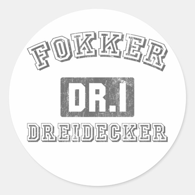 Fokker DR1 Dreidecker Runt Klistermärke (Framsida)