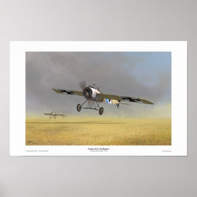 Fokker E.III "Eindecker" Poster (Framsidan)