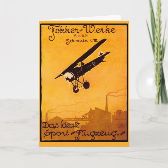 Fokker Worke Poster på Notecards Kort (Framsida)
