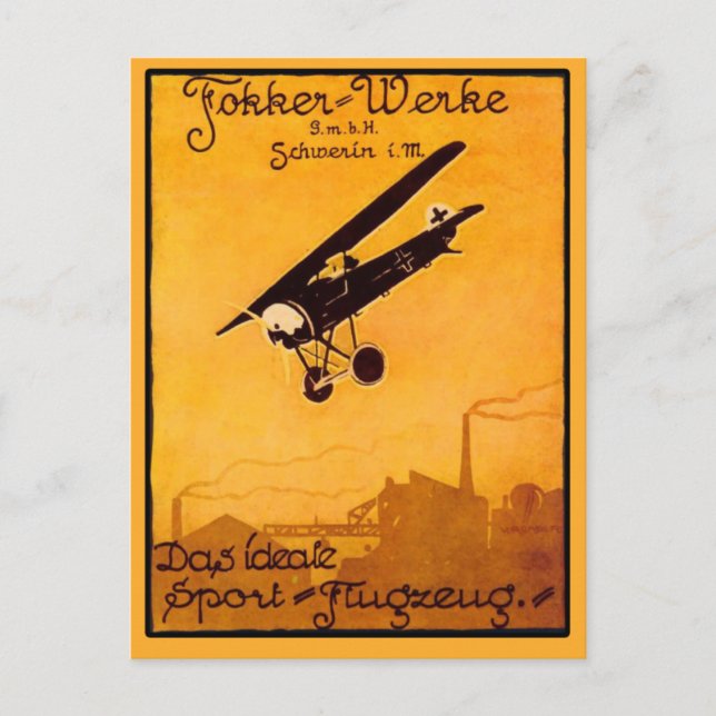 Fokker Worke Poster på Notecards Vykort (Framsida)