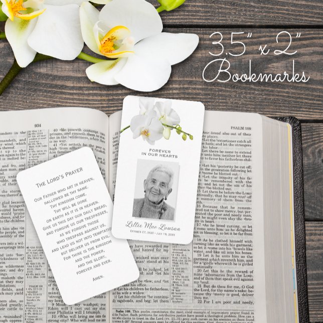 Fokort med enkelt funktionellt minnesmärke visitkort (SMALL simple funeral memorial photo memorial prayer card bookmarks
, 2" x 3.5")