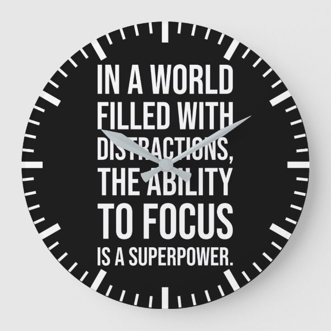 Fokus är en supermakt - framgångsrik motivation stor klocka (Framsida)