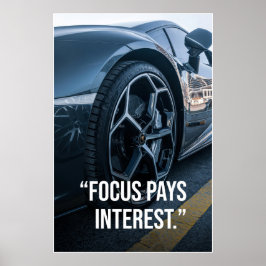 Fokus Betalar Ränta Bil Motivationsaffisch Poster