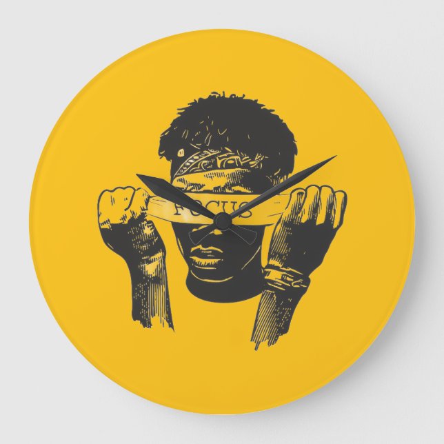 Fokus Blindfold Motivations Gatukonst Illustration Stor Klocka (Framsida)