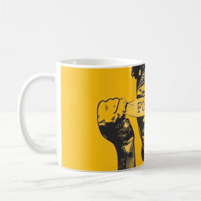 Fokus Blindfold Motiverande Gatukonst Illustration Kaffemugg (Vänster)