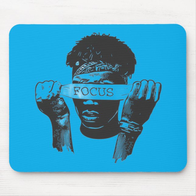 Fokus Blindfold Motiverande Gatukonst Illustration Musmatta (Framsidan)