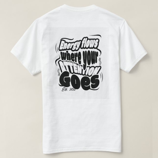 Fokus & Energiflöde - Minimalistisk Typografi Este T Shirt (Design baksida)