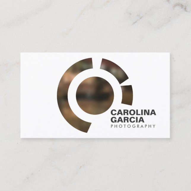 FOKUS LOGOTYP III för Affärskortet FOTOGRAPHER Visitkort (Framsida)