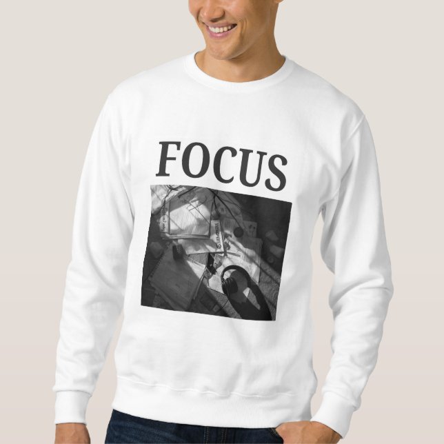 FOKUS - Mörk Akademisk Minimalistisk Fotografi Lång Ärmad Tröja (Framsida)
