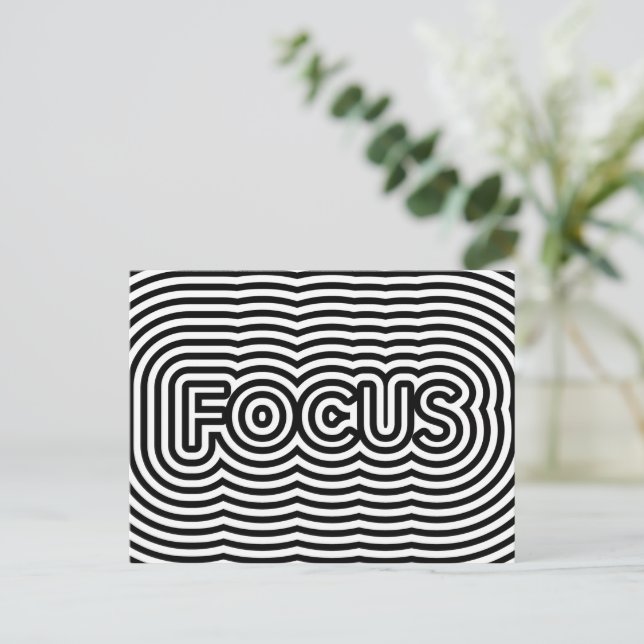 Fokus optisk illusion, toppkonst vit linjer vykort (Stående Fram)