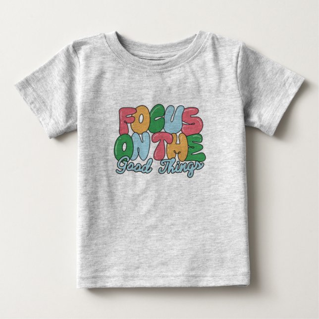 Fokus på bra sak baby t shirt (Framsida)