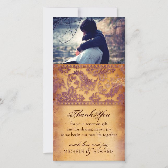 Fokus på Lilac Grunge-Tack-fotokort Tack Kort (Framsida)