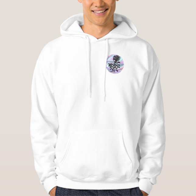Fokus på skönhetsvård - Pen och Bläck Ro på pastel Hoodie (Framsida)