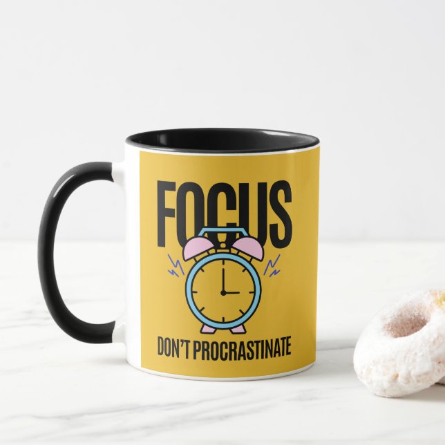 Fokus Procrastinate inspiration Mugg (Med munk)