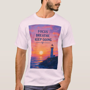 Fokusera Andas Fortsätt Fyrtorn Solnedgång T Shirt
