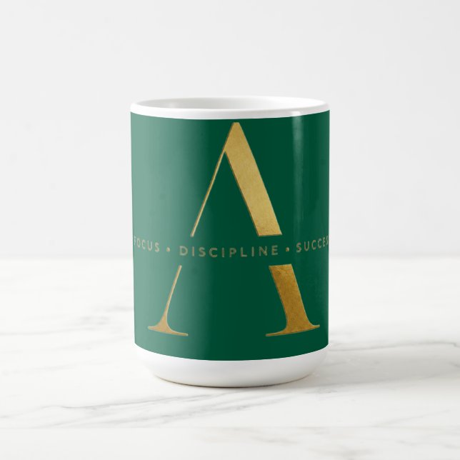 Fokusera Disciplin Framgång Minimalistisk Guld Des Kaffemugg (Center)