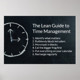 Fokusera ditt liv: Lean Guide to Time Management Poster
