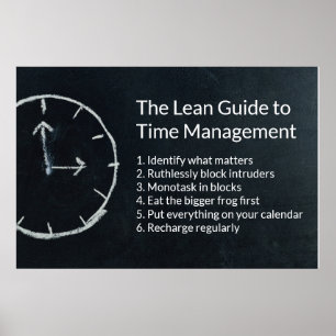 Fokusera ditt liv: Lean Guide to Time Management Poster