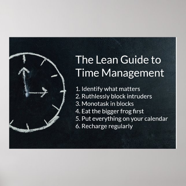 Fokusera ditt liv: Lean Guide to Time Management Poster (Framsidan)