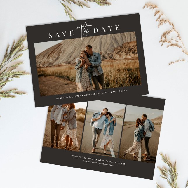 Fokusera enkelt, modernt, minimalistiskt, fyra fot spara datumet (Skapare uppladdad)