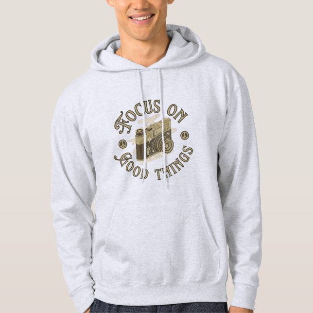 fokusera på att bra sak ska säga ja hoodie (Framsida)