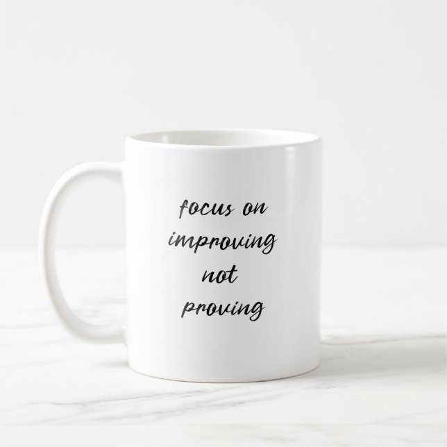 Fokusera på att förbättra inte bevisa kaffemugg (Vänster)