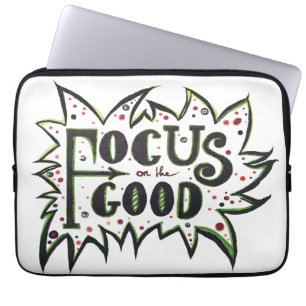 Fokusera på BRAN! Inspirationellt illustrerat cita Laptop Sleeve