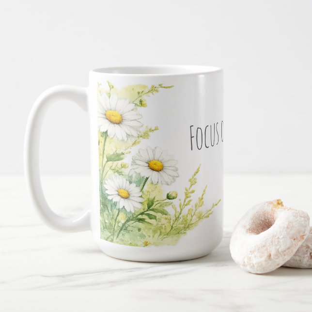 Fokusera på det goda - akvarelltusiaster kaffemugg (Med munk)