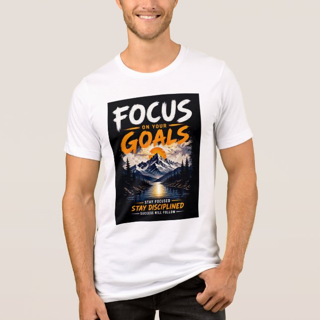 Fokusera På Dina Mål Motivations T-Shirt Design (Framsida)