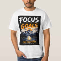Fokusera På Dina Mål Motivations-T-Shirt Design