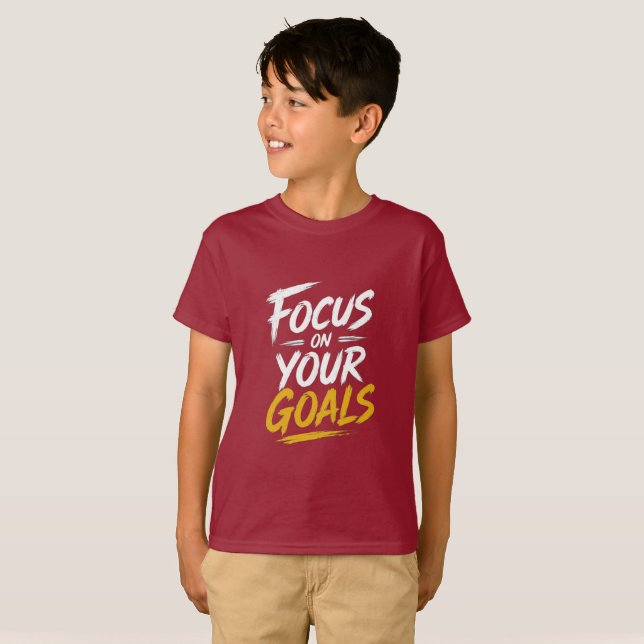 Fokusera På Dina Mål Motiverande T Shirt (Hel framsida)