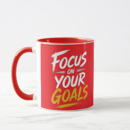 Fokusera på dina mål Motiverande typografi Mugg