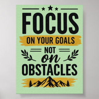 Fokusera På Dina Mål Motiverande Väggkonstaffisch Poster