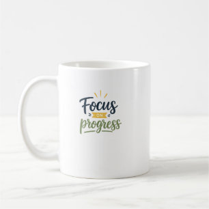 Fokusera På Framsteg Motivationscitat Typografi Kaffemugg