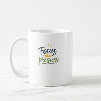 Fokusera På Framsteg Motivationscitat Typografi Kaffemugg