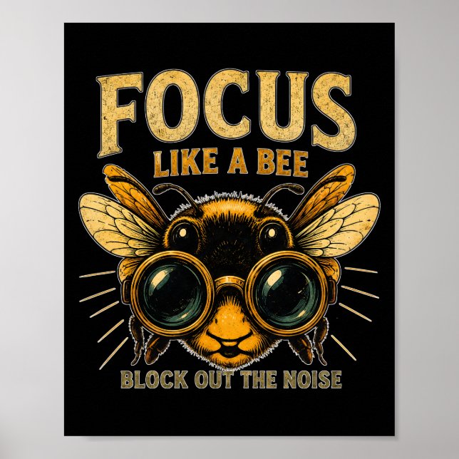 Fokusera som en Biet | Roligt Biet  Poster (Framsidan)