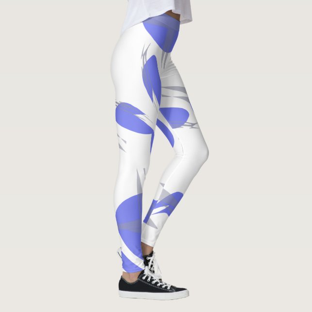 Fokuserad Abstrakt av pastellviolett Lila Art Legg Leggings (Höger)