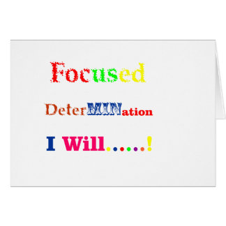 Fokuserad beslutsamhetregnbåge hälsningskort