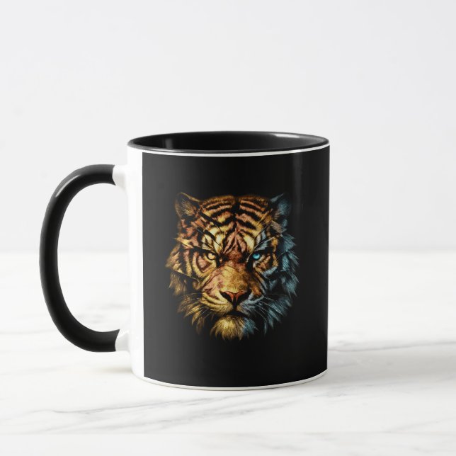 Fokuserad Styrka Tiger – Kraft Under Tryck Konst Mugg (Vänster)