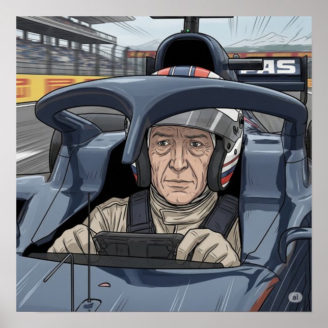 Fokuserad Tävling-bildrivrutin Poster (Framsidan)