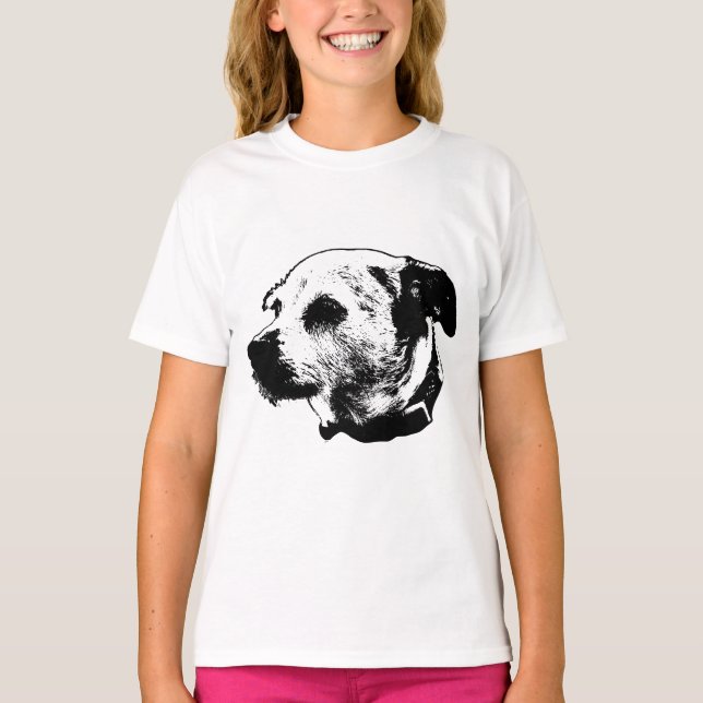 Fokuserad terrier Mix-grafik Tee (Framsida)
