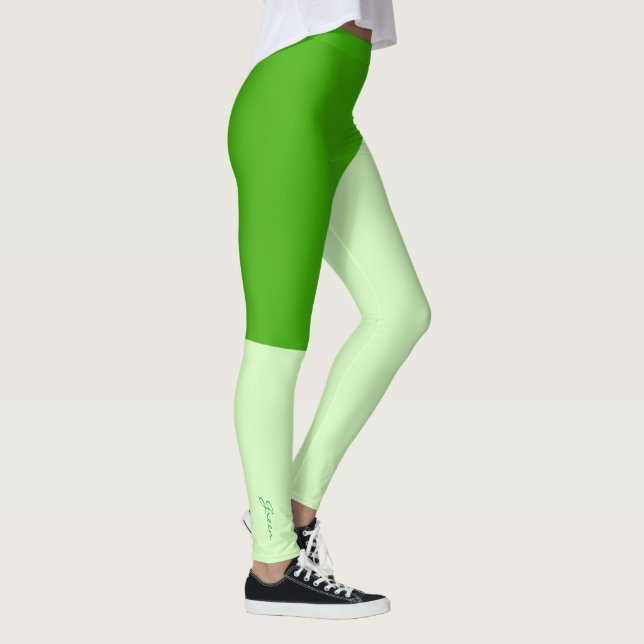 Fokuserade balar av Grönten Pastel Färg Lycklig Leggings (Höger)