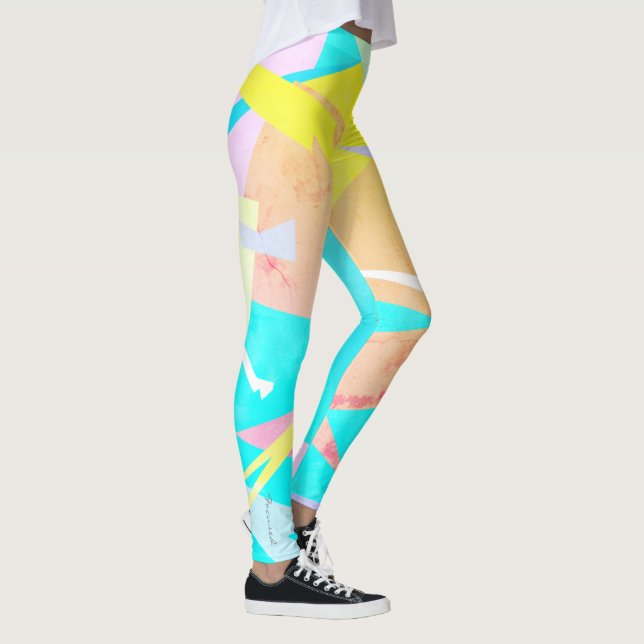 Fokuserade färgstarka block Abstrakt Leggering Leggings (Höger)