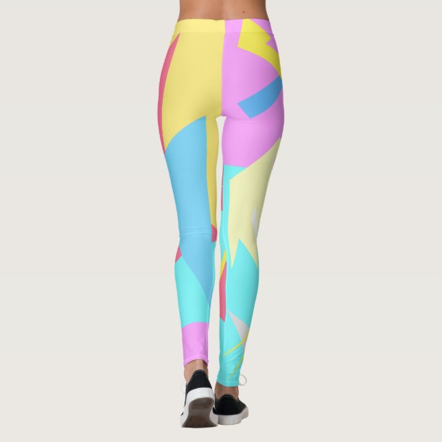 Fokuserade färgstarka block Abstrakt Leggering Leggings (Baksida)