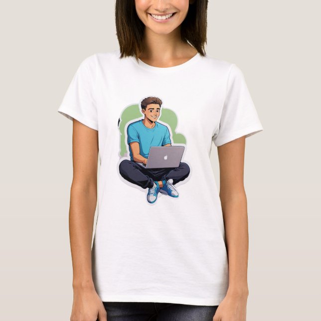 Fokuserade Vibrationer – Bärbar Datormodus På! T Shirt (Framsida)