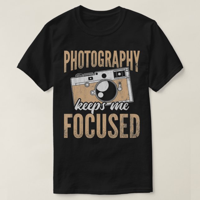 Fokuserar kameramotografi på mig t shirt (Design framsida)