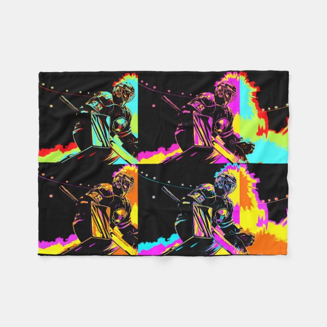 Fokuserat och Redo - Ice Hockey Goalie Fleecefilt (Framsidan (Horisontell))